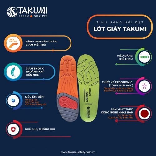 Tính năng lót giày Takumi thể thao/ESD