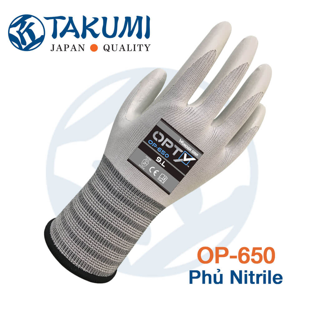 găng tay bảo hộ phủ nitrile Wonder Grip OP-650