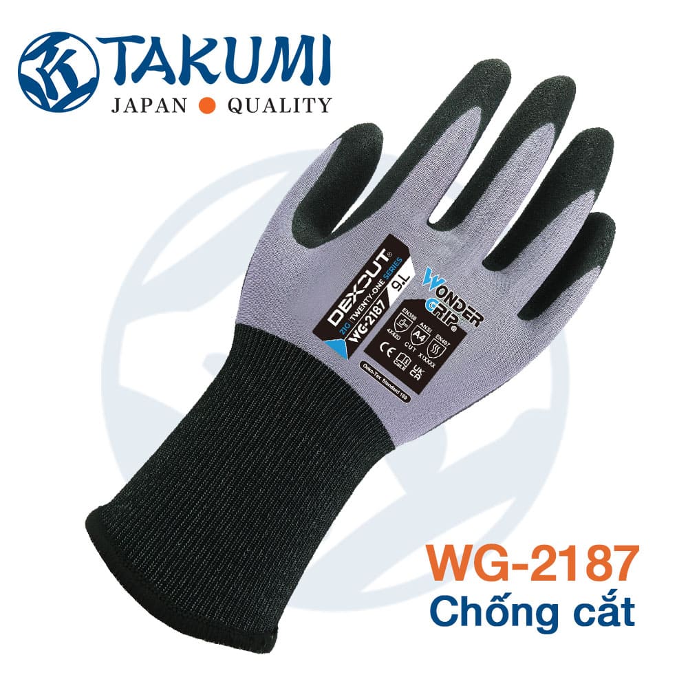 GĂNG TAY CHỐNG CẮT WONDER GRIP WG-2187 PHỦ NITRILE