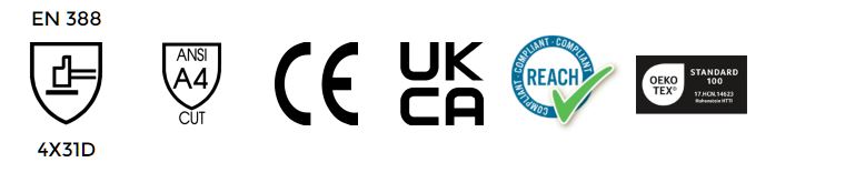 Tiêu chuẩn chứng nhận của găng tay chống cắt Wonder Grip WG-2187